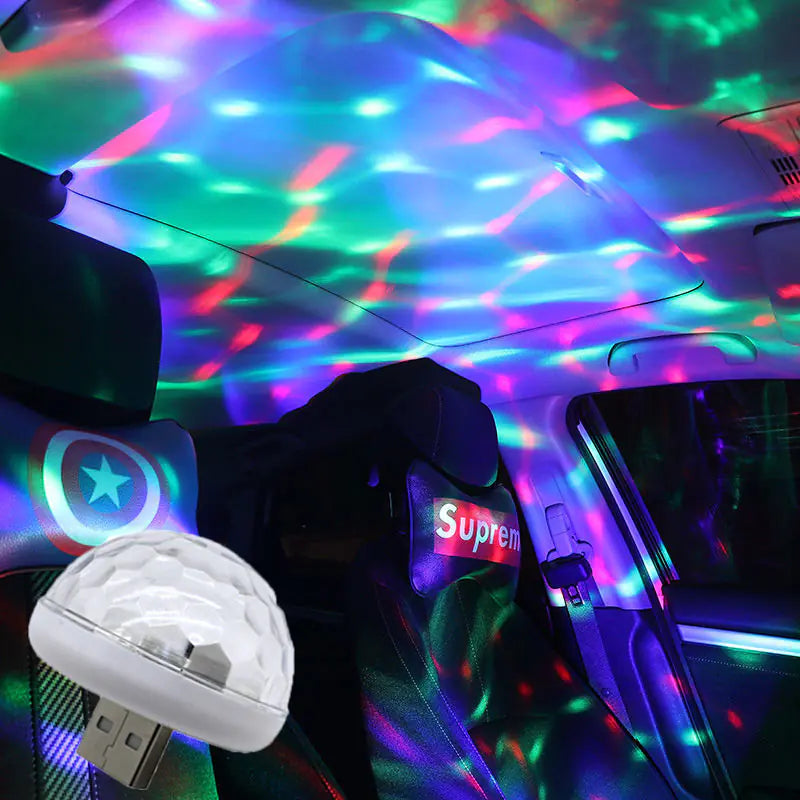 Luz LED USB para Coche con Control de Voz y Ritmo Musical