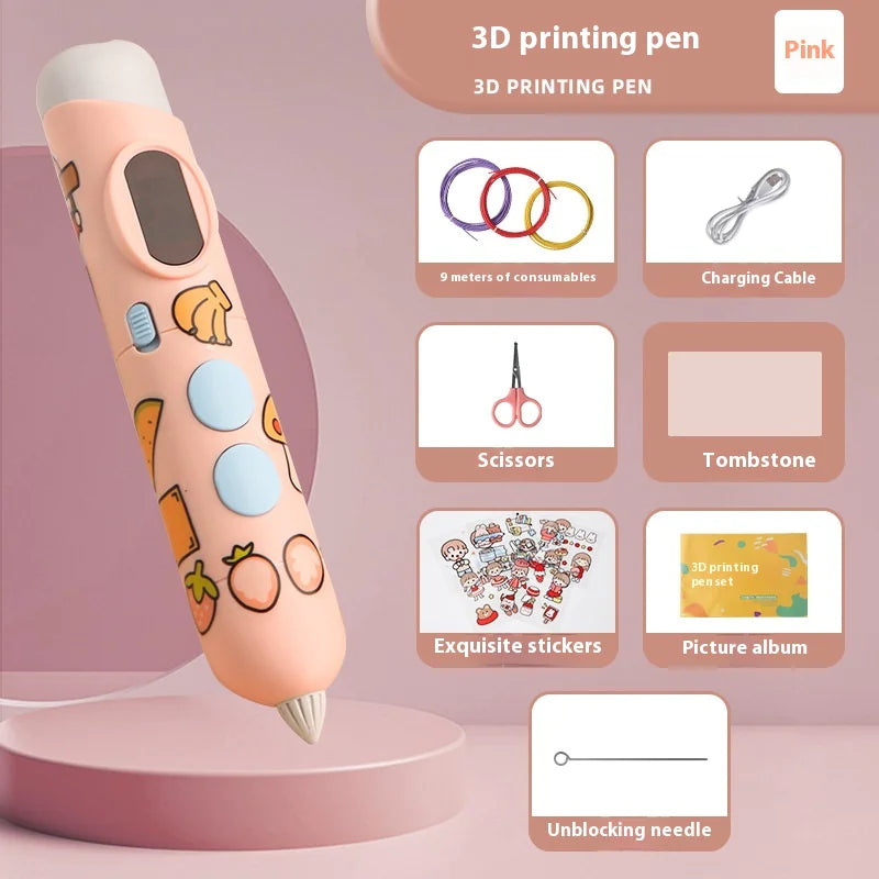 Pluma 3D Inteligente con Pantalla LED para Niños