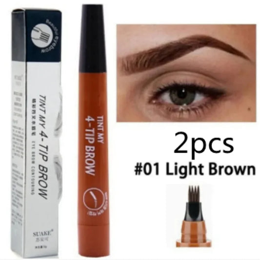 Lápiz de Cejas Profesional 4 Puntas Aiya – Efecto Microblading Natural