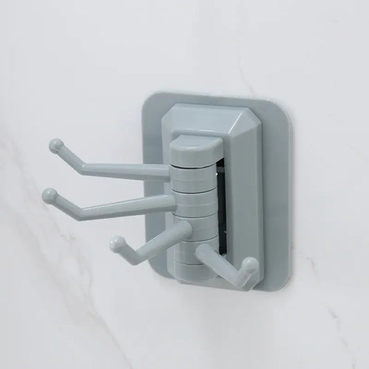 Estante Giratorio de Pared con Ganchos Adhesivos – Organización sin Taladros