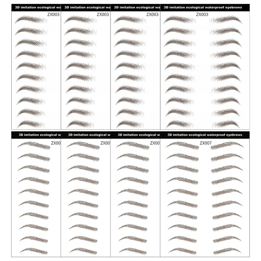 Tatuajes Temporales 4D para Cejas – Pack de 80 Pares Naturales LeonX